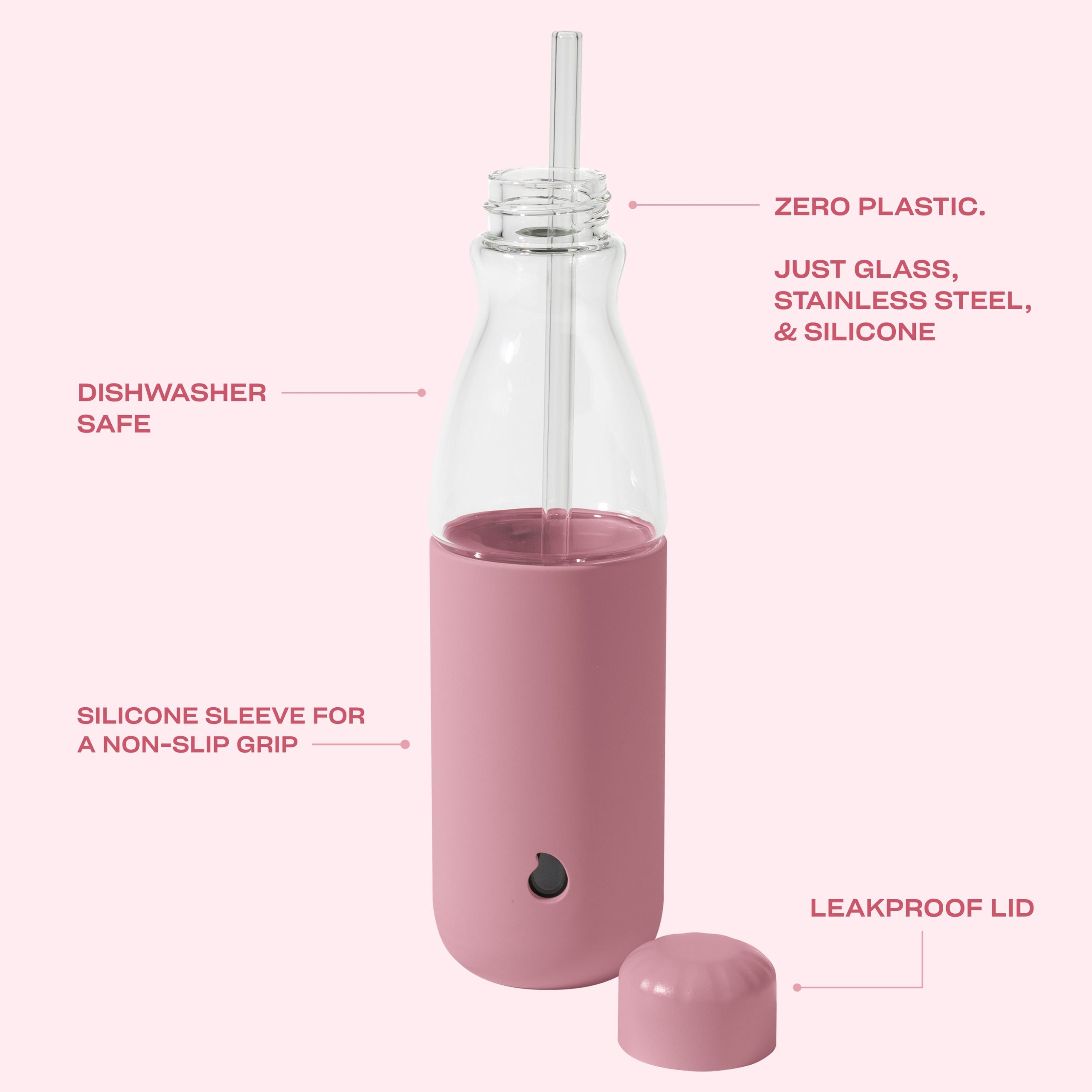 Glass Original Bottle | 18oz Dusty Pink - Image 4
