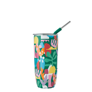 Tumbler with Straw | 24oz Paper Cutouts