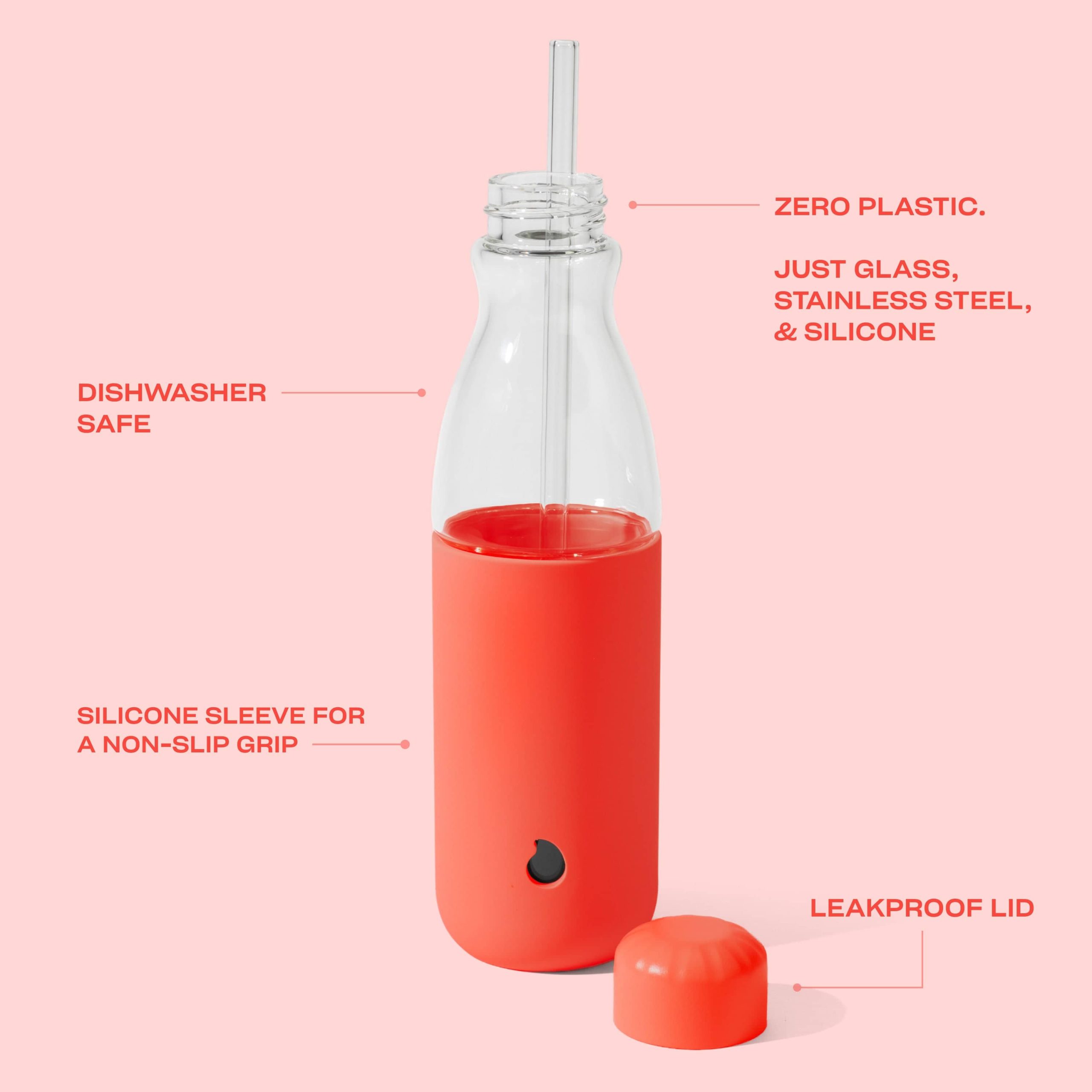 Glass Original Bottle | 18oz Radiant Coral - Image 3